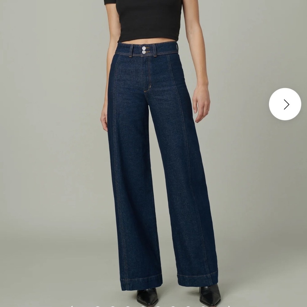 Joe's Jeans The Seamed Denim Trouser Womens Blue Rinse Wide Leg 33